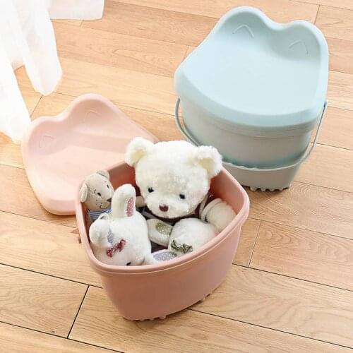 Multi-function Storage Box Can Sit Storage Bin with Handle Plastic Household Low Stool Toy Sundries Organizers Box mx11091354