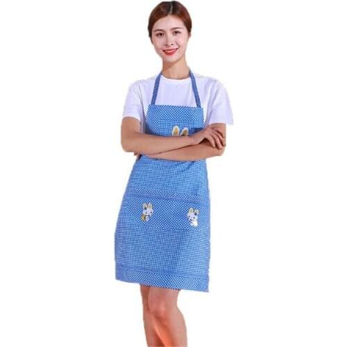 Fashion Cartoon Rabbit Pattern Apron Kitchen oil-proof Nail Shop Coffee shop Beauty salon overalls Home Cooking Baking Apron