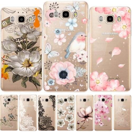 Floral Leaves Soft TPU Cover For Samsung Galaxy J3 J5 J7 2015 2016 2017 J2 Pro J3 J7 J8 J4 J6 2018 J2 J5 Prime Flower Rose Case