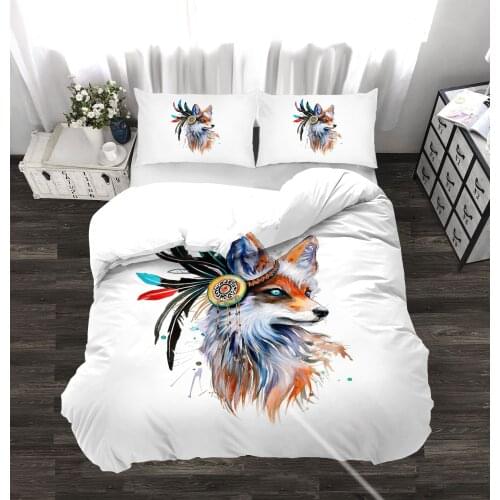 Wolf Totem Wolfhead 3D Printed Bedding Set Bed Sheet And Quilt Cover Pillowcase Bedroom Kid’s Room Decorate