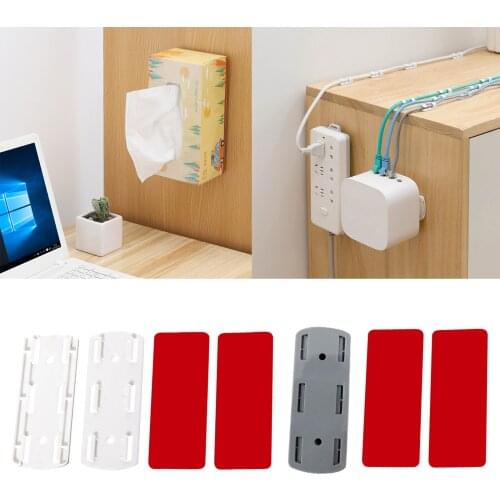 Socket Adapter Hanger Self Sticker Wall Fixer Storage Holder Shelf Organizer