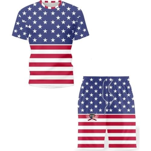 2021 Summer New Mens Sets O-Neck T-Shirt Casual Shorts Sportswear High Street Sweatshirt Outdoor Beach Chic Men Sportswear