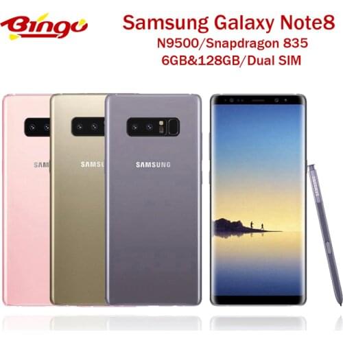 Samsung Galaxy Note8 N9500 128G Note 8 Dual SIM Unlocked LTE Phone Snapdragon 835 Octa Core 6.3" Dual 12MP 6GB&128GB NFC