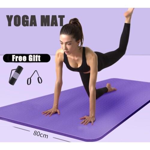 Tasteless pilates sport rubber yoga mat 10mm Home workout training fitness gymnastics mat Non slip gym exercise mat carpet bag