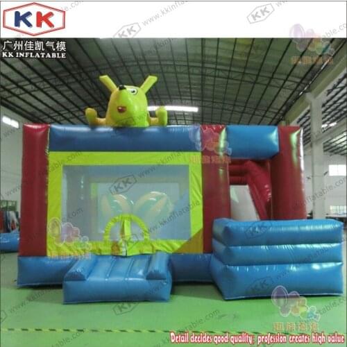 Family Use Kids Inflatable Jumper House Dog Character Cartoon Combo With Slide