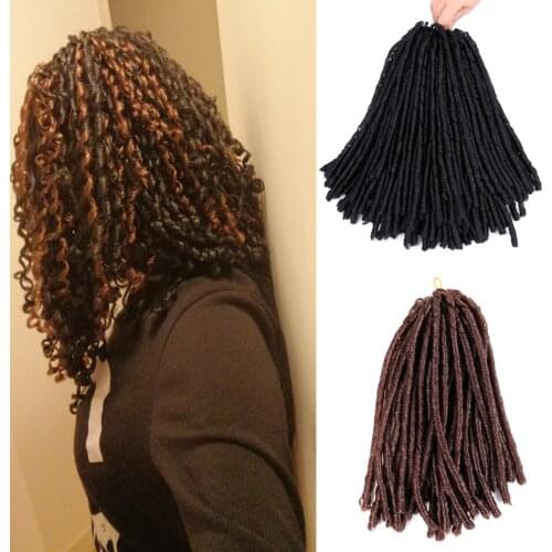 Yihan Soft Dread Twist Loc Crochet Braid Hair 14inch 70g/Pack Faux Locs Synthetic Braiding Hair Extensions Brown Crochet Braid