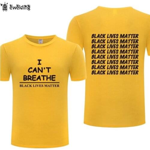I Can't Breathe Black Lives Matter Slogan T Shirts Men New Summer Short Sleeve O Neck Cotton Mens T Shirt for Man Women Top Tee