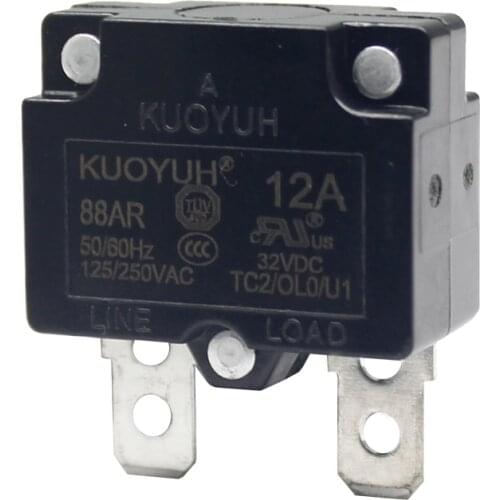 Kuoyuh 88ar series 3A 5A 10A 12A 15A 20A 25A 30A overload protector auto recloser battery protector circuit breaker