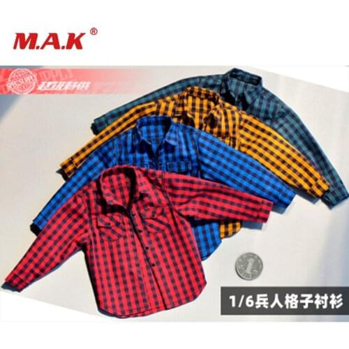 1/6 soldier model honest man plaid shirt coat jacket accessories clothes fit 12 inch action figure body in stock