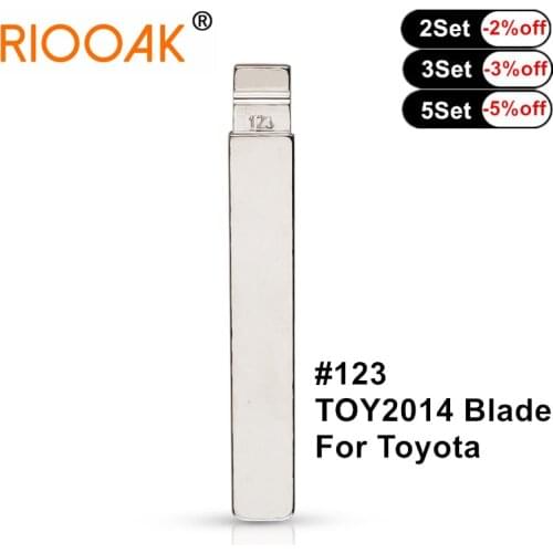 RIOOAK 10pcs/lot #123 lishi TOY2014 Metal Blank Uncut Flip KD VVDI Remote Key Blade for TOYOTA New Models COROLLA LEVIN
