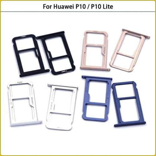 10PCS SIM Holder Slot Adapter Repair Parts For Huawei P10 / P10 Lite SIM Tray Sim Card Reader Holder Slot Connector + Card Pin