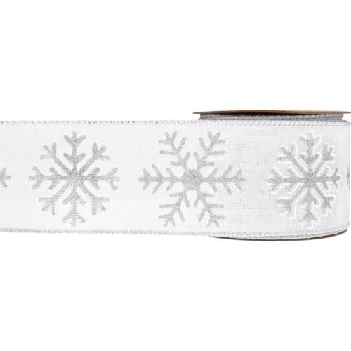 10 Yards 63mm Christmas Ribbon Printed Snowflakes Ribbons for Gift Wrapping Wedding Decoration Hair Bows DIY