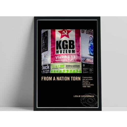 2012 Leslie Cooperman Vintage Czech Ussr Exhibition Poster, Maintain World Peace Art Print, Modern Black Background Home Decor