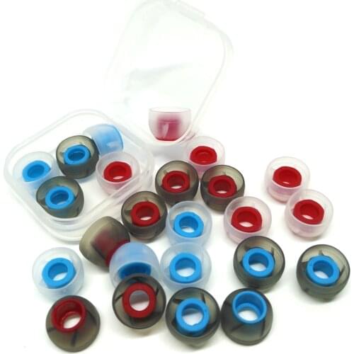 3 pairs ANJIRUI 4.5m black ( L M S ) for in earphones Ear Pad with spirals earbuds ergonomic ear cups elasticity Silicone earbud