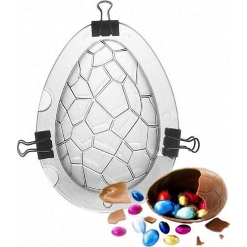 5pcs/lot Egg 3D Chocolate Mould Reusable Baking Craft Fondant Cake Sugar Durable Easter Egg Shape Crystal Mold