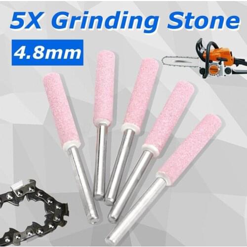 5PCS 3/16" 4.8mm Chainsaw Sharpener Burr Chain Saw Grinding Stone File