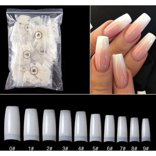 500pcs/bag Clear Natural French Nail Tips False Half Cover Finger Acrylic Gel UV Fake Nail Art Manicure Salon DIY Tools Design