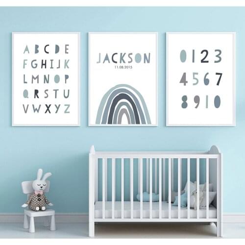 Personalized Baby Name Birth Date Rainbow Custom 5D Diamond Painting Diamond Mosaic Embroidy Full Cross Stitch Kits Home Decor