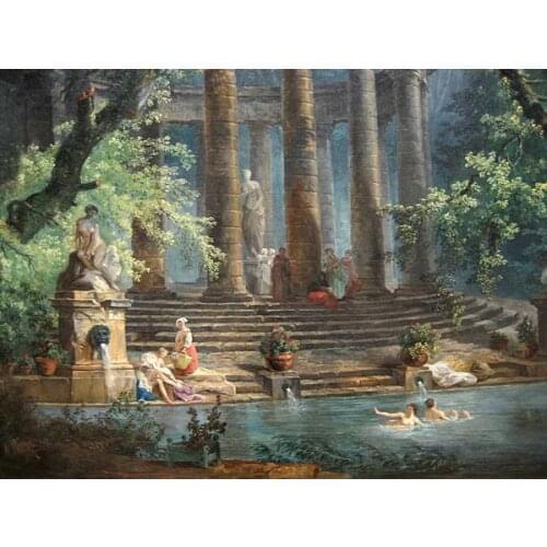 Free shipping classical natural bath figure landscape canvas prints oil painting on canvas home wall art decoration picture
