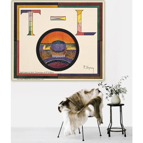 Citon Paul Signac《Application of Charles Henrys Chromatic Circle》Pointillism Canvas Oil Painting Decor Home Decoration