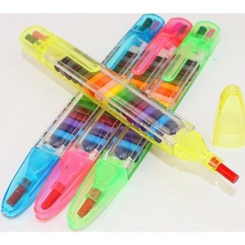 DHL 200pcs Children 20 Colors Wax Crayon Painting Toys Baby Funny Creative Educational Oil Pastels Pen Drawing Tools