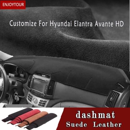 For Hyundai Elantra Avante HD 2007 2008 2009 2010 Suede Leather Dashmat Dashboard Cover Pad Dash Mat Car-styling Accessories