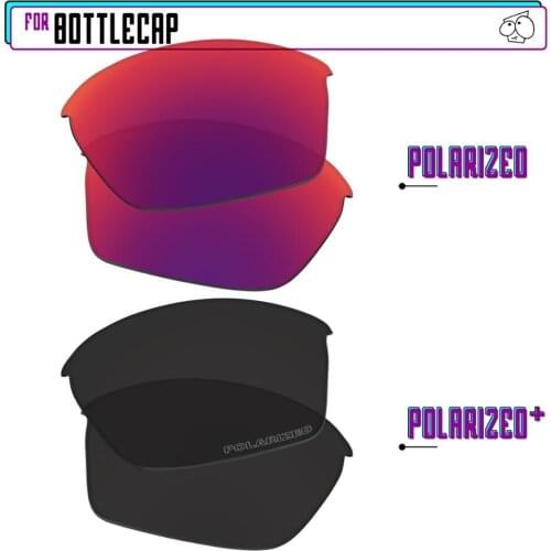 EZReplace Polarized Replacement Lenses for - Oakley Bottlecap Sunglasses - BlackPPlus-MidnightP