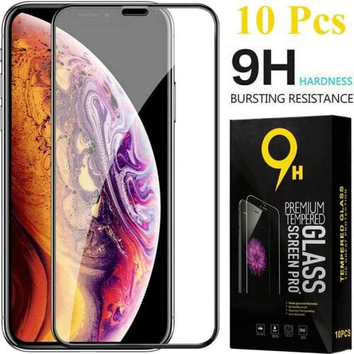 10pcs 9H Full Coverage Curved Tempered Glass Screen Protector For iPhone 13 Pro Max 12 Mini 11 XS XR X 8 7 6 Plus SE With Box
