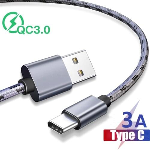 3A USB C Cable Type C USB Cable QC3.0 Fast Charger Wire for Tape C Phone Charging Wire Quick Charge 3.0 Cable for Samsung Xiaomi