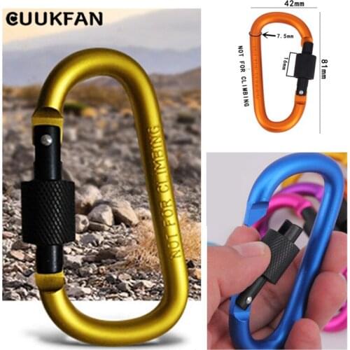 8CM Bold Carabiner Aluminum Alloy Carbine D-Ring Carbines Hanging Buckle Metal Backpack Buckle With Lock