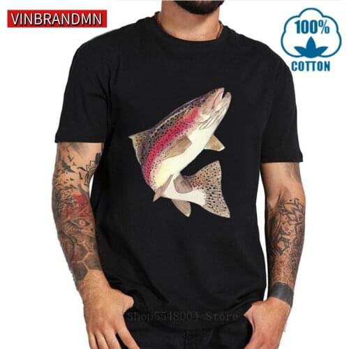 Brown Trout Fishing T Shirt Casual Catch A Rainbow Trout T shirts Unisex Fashion tshirt Dropship Plus size 5XL Men funny T-shirt