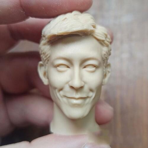 Hot Sales 1/6th Male Asian Star Edison Chen Head Sculpture Unpainted White Color For 12inch DIY Figures Collectable