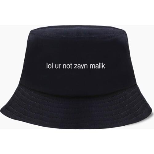 Lol Ur Not Zayn Malik Bob Bucket Hats Summer Mens Panama Women Fisherman Hat Cotton Korean Black Caps Hip Hop Beach Print Cap