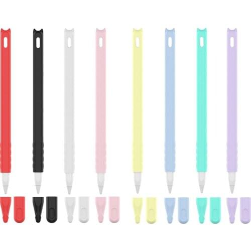 Cute Cat Ear Anti-scroll Silicone Protective Pouch Cap Holder Nib Cover Protective case Skin For Apple Pencil 2 for iPad Pencil