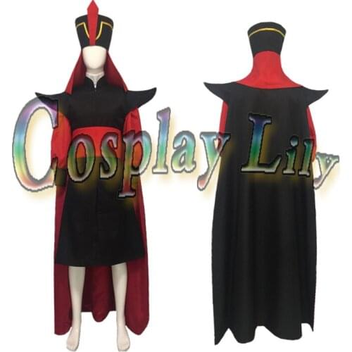 Jafar cosplay Costume Cosplay Villain Halloween Adult Anime Magic Lamp mens jafar costume outfit cloak hat custom made