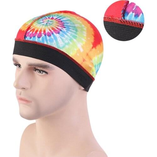 2020 New Fashion Print Faux Silk Satin Elastic Breathable Dome Wave Cap Hair Headwear Hats For Fedoras Beanie For Adult