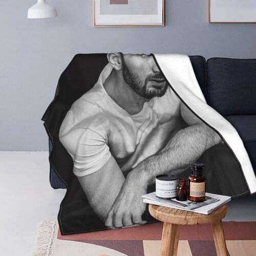 Chris Evans Blankets Fleece Winter Director Handsome Multifunction Warm Throw Blankets for Sofa Couch Bedspread