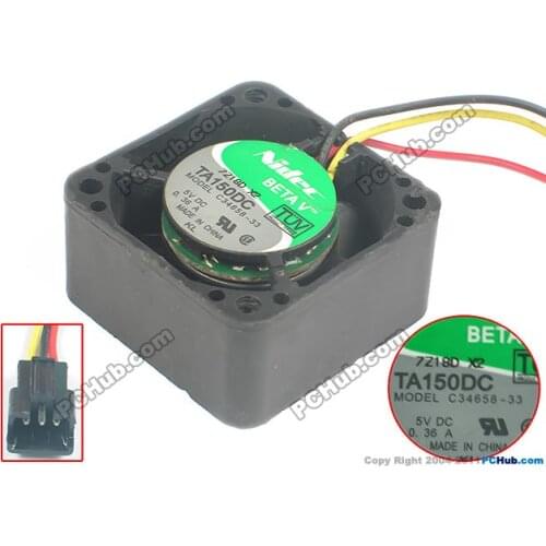 Nidec C34658-33 TA150DC DC 5V 0.36A 40x40x20mm Server Cooling Fan