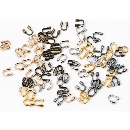 100pcs 4mm Metal Wire Protector Wire Guard Guards Loops U Shape Protect Buckle Accessories Clasps For DIY Jewelry Making
