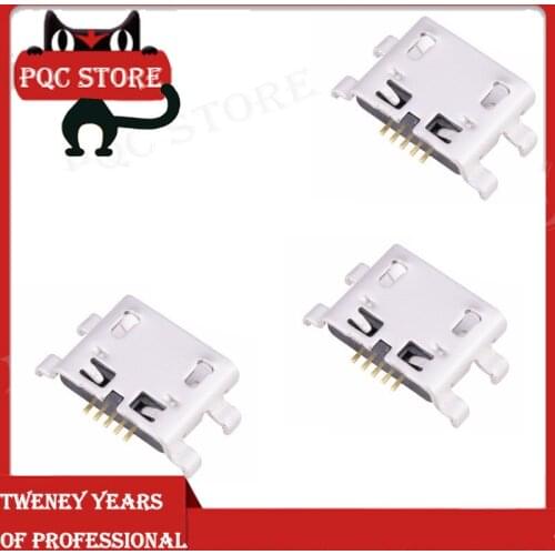 50pcs Micro USB Connector 5pin heavy plate 0.8mm B type no side Female Jack For Mobile Mini USB repair mobile tablet Tail plug