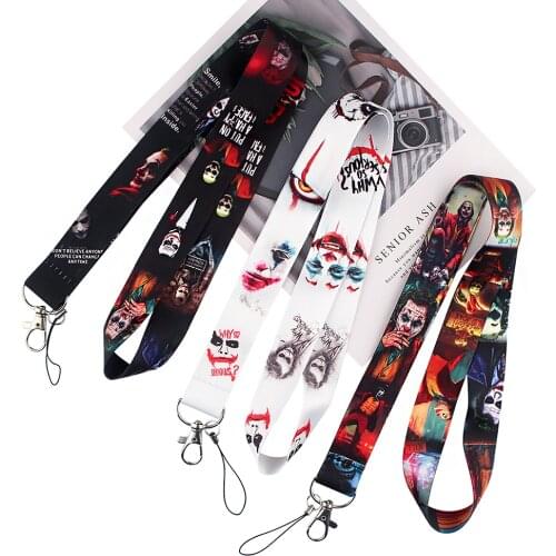 ER255 Movie Cool Figure Clown Neck Strap Lanyards ID Badge Card Holder Keychain Phone Gym Strap Webbing Necklace Gift