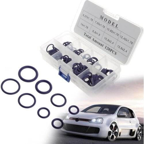 120Pcs HNBR Car Van Air Conditioning Rubber Washer O Ring Seal Assortment Set