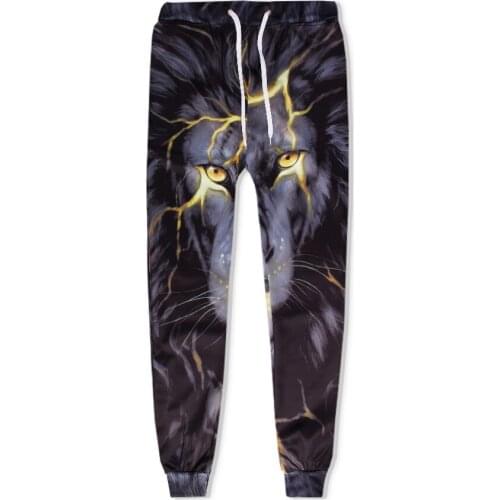 SzBlaZe Brand New Unisex Lion Print Jogger Pants Mens Funny Full Length Pant Womens Leisure Streetwear Spring Slim trousers