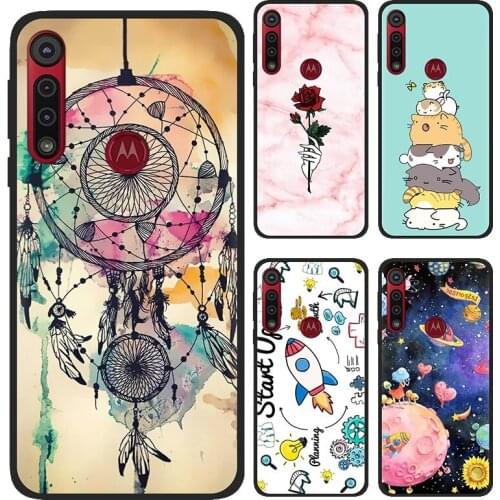 Shockproof Anti-dust Phone Case For MOTO G8 Play/One Macro Wristband Lanyard Silicone Phone Holder