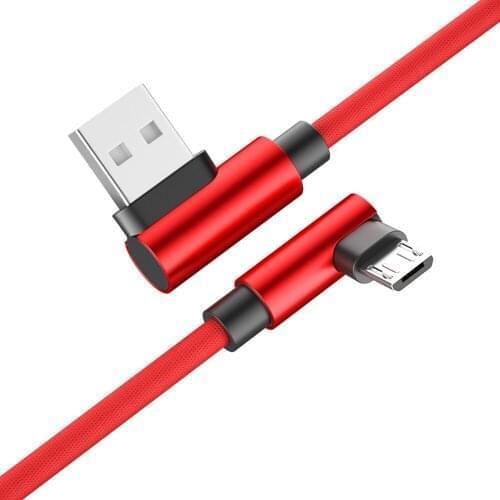 USB Micro USB charge Cable 90 Degree for Mobile Phone Android Charger 5v2.4a xiaomi tablet samsung huawei Charging Data Sync