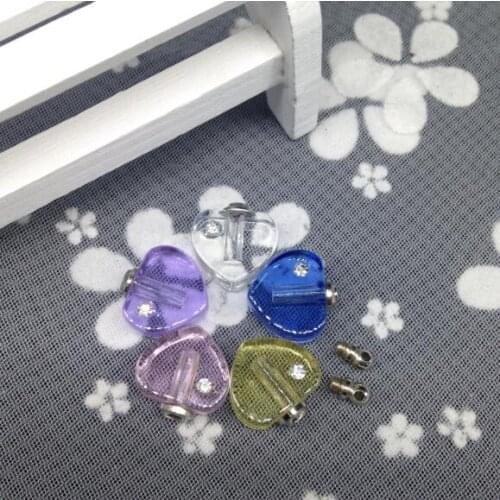 20pcs/lot screw cap cute heart Crystal Vial pendant perfume oil bottle zircon fit fashion diy necklace pendant name on rice art