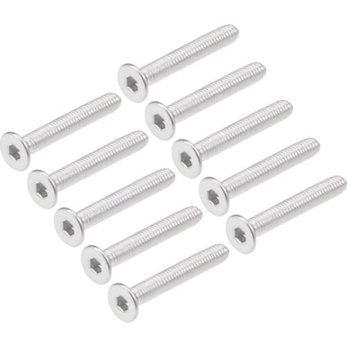 M3x20mm Flat Head Machine Screws Inner Hex Screw 304 Stainless Steel Fasteners Bolts 40Pcs