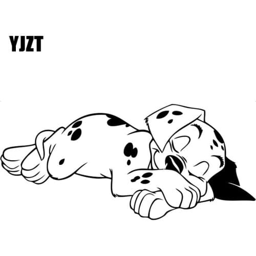 YJZT 15CM*6.8CM Dalmatian Cute Dog Kids Baby Cartoon Vinyl Car Sticker Decals Black/Silver C10-00214