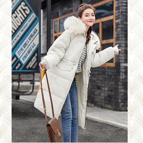 Winter Cotton Womens Down Jacket Hooded Long Sleeve Cardigan Zipper Solid Slim Thick Plus Size Fashion Office Lady Down Jacket