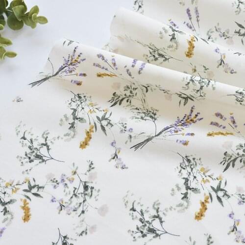 1meter 100% cotton soft flower printing fabric for Childrens skirt dress DIY Summer clothes bag handwork fabric art XMT